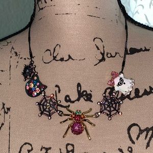 Betsey Johnson spider charm necklace